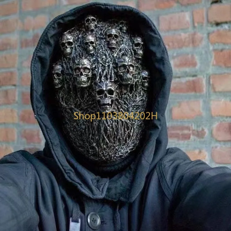 Steampunk Skull Mask Full Face Halloween Horror Doomsday Mechanical Style Death Mask Handsome Headgear for Men