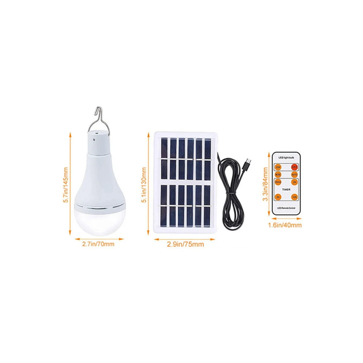 Lâmpada solar LED, Lâmpada de energia recarregável, Lâmpada para acampamento interior e exterior, Lâmpada solar com controle remoto