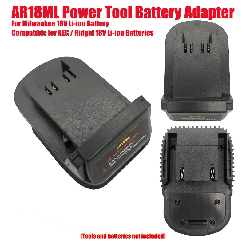 

HAKSINKY AR18ML Power Tool Battery Adapter for Milwaukee 18V Li-ion Battery Compatible for AEG / Ridgid 18V Li-ion Batteries