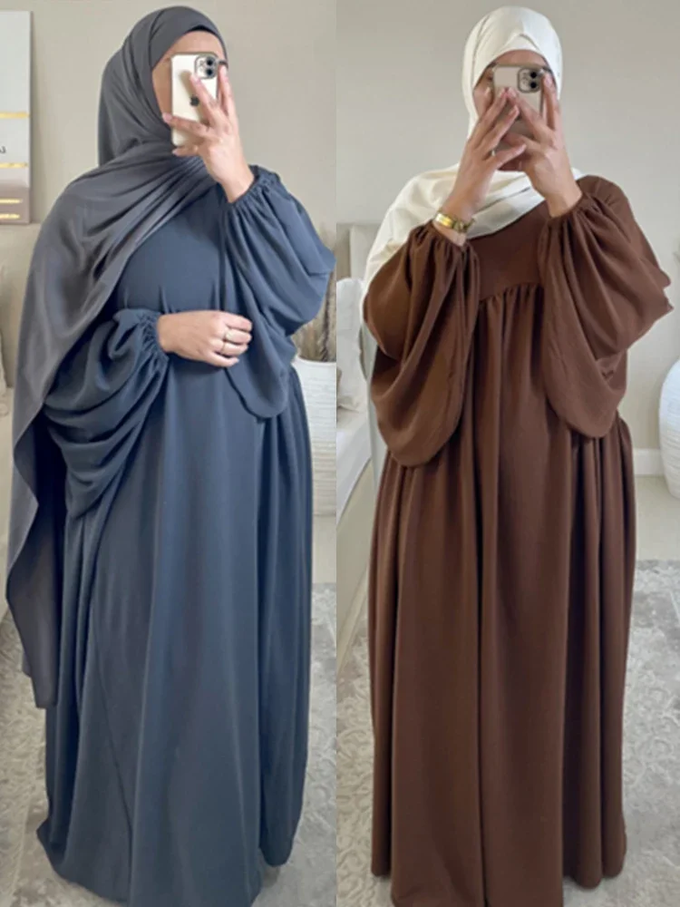 Eid Plain Modest Khimar Abaya Dubai 2025 Muslim Islam Arabic Palestine Abayas For Women Kaftan Dress Caftan Robe Femme Musulmane