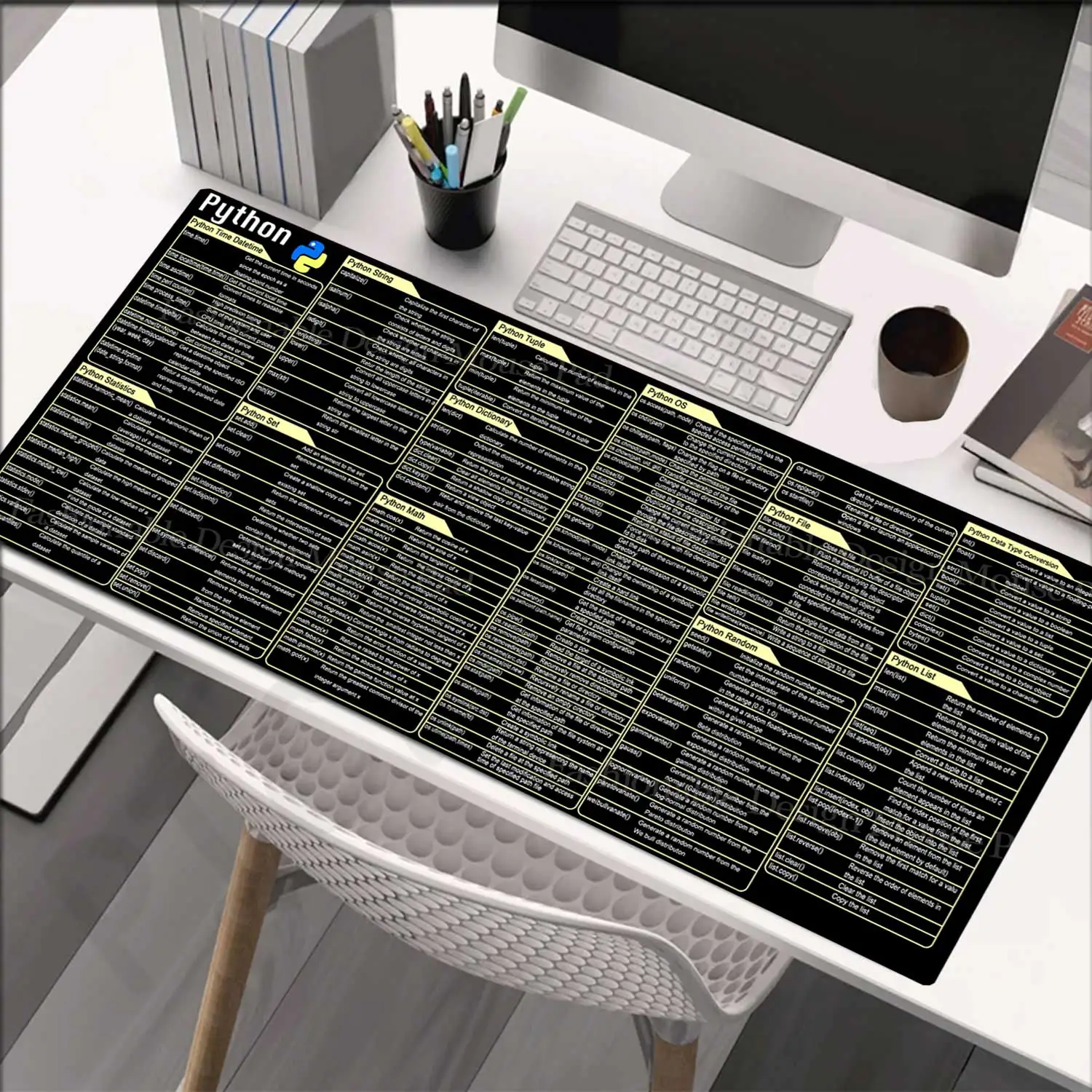 Python Programing Large Mouse Pad Pycharm Shortcuts Convenient Cheat Sheet Keyboard Mousemat Software Office Desk Mat Anti-slip