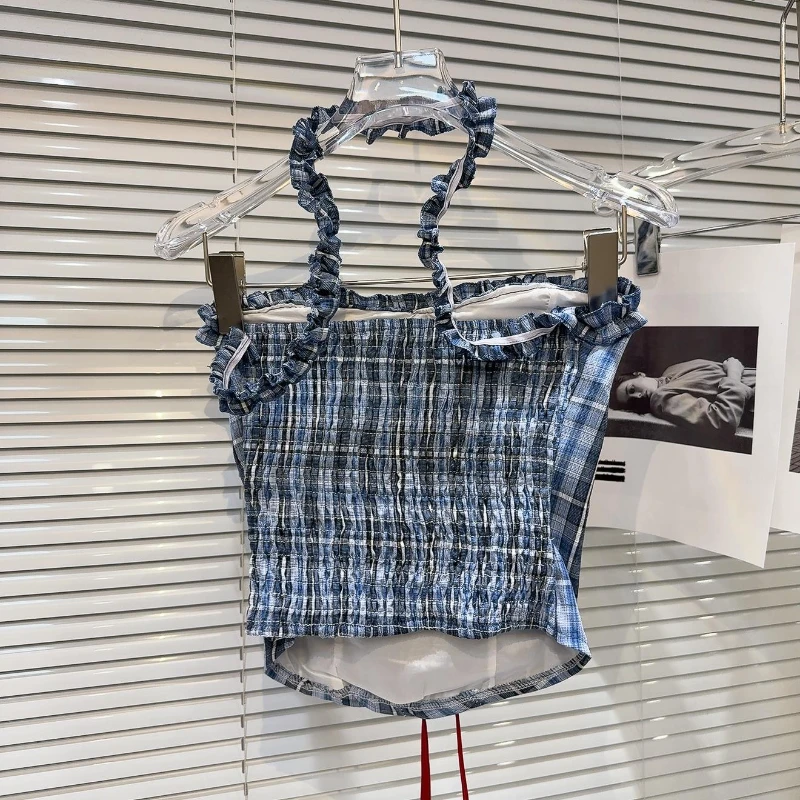 Frühling Sommer Mode Zwei-stück Set Für Frauen Liebsten Plaid 3D Blume Mäntel Weibliche Mode Breite Bein Hosen Weibliche 2025