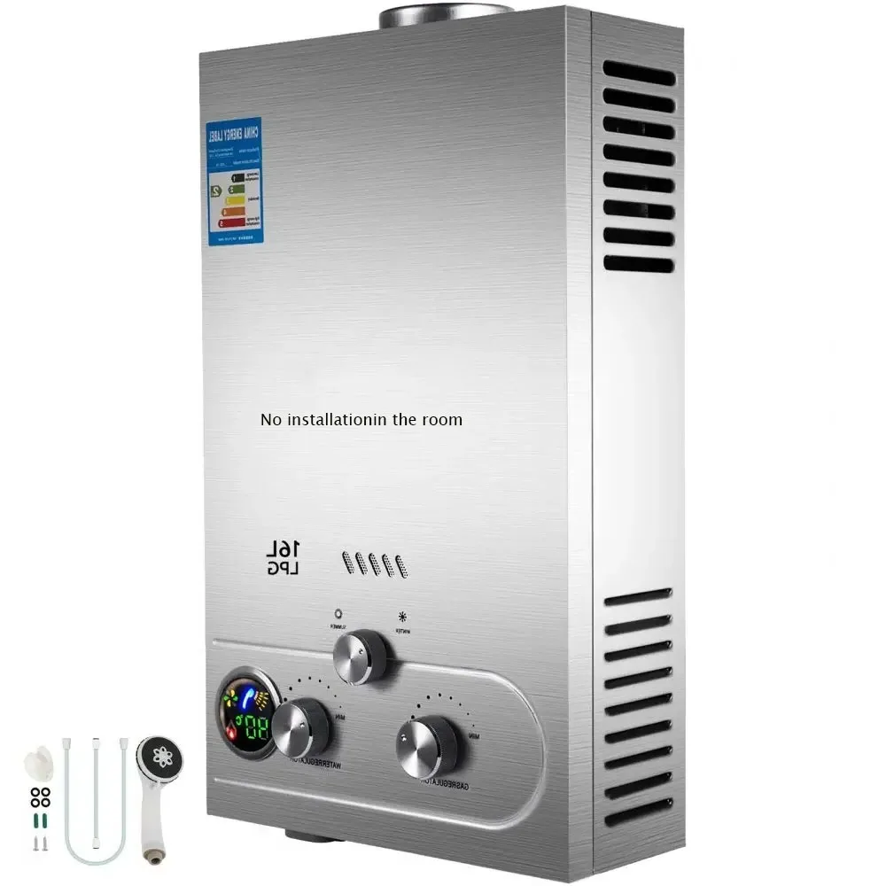 VEVOR 6L/8L/10L/12L/16L/18L LPG propan gaz natychmiastowo gorący bojler kocioł na zewnątrz ze stali nierdzewnej