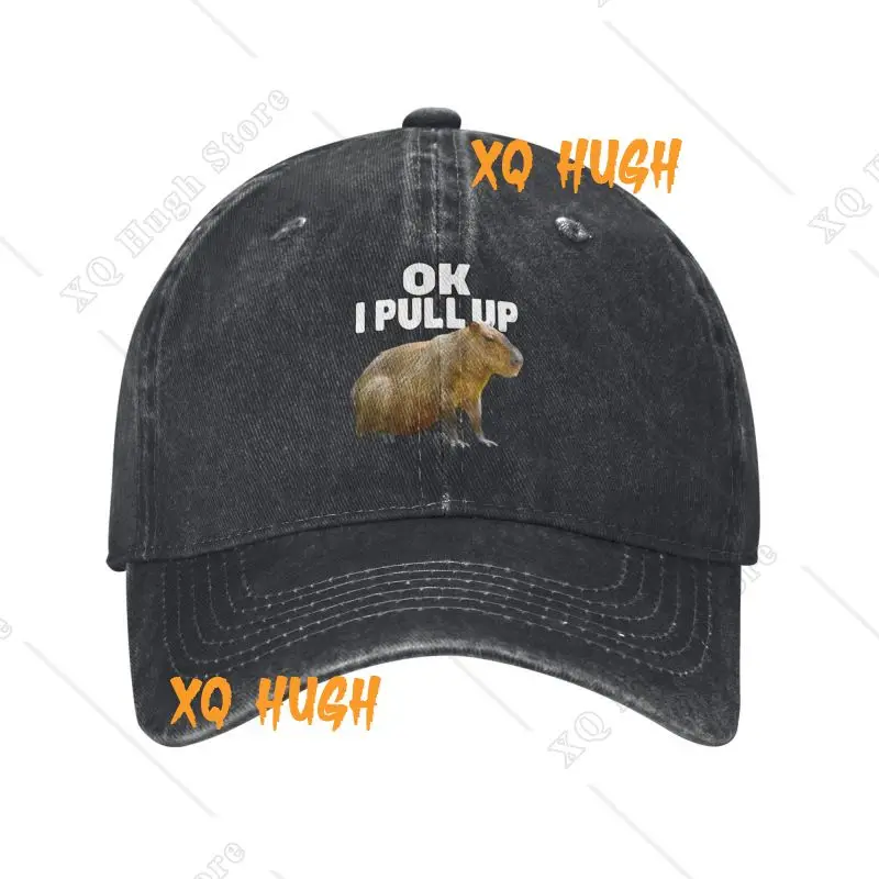 Custom Ok I Pull Up Capybara Baseball Cap Women Men Adjustable Adult Cotton Dad Hat Summer Snapback Caps