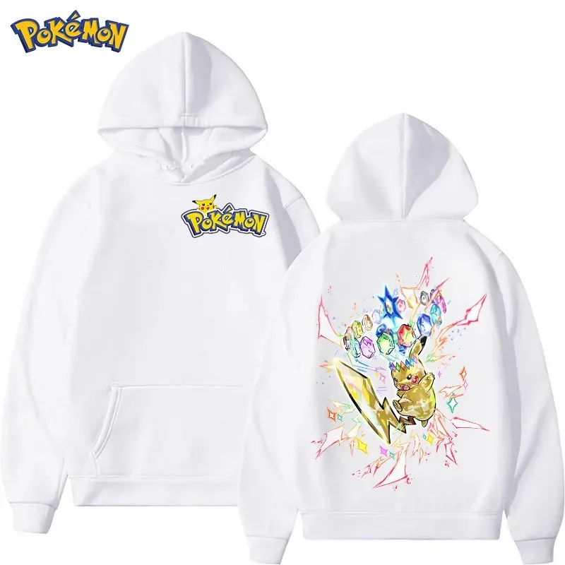 

Pokémon Pikachu Original Printed Cotton Hoodie Men's and Women's Autumn and Winter New Harajuku Large Size Casual Sweater Top