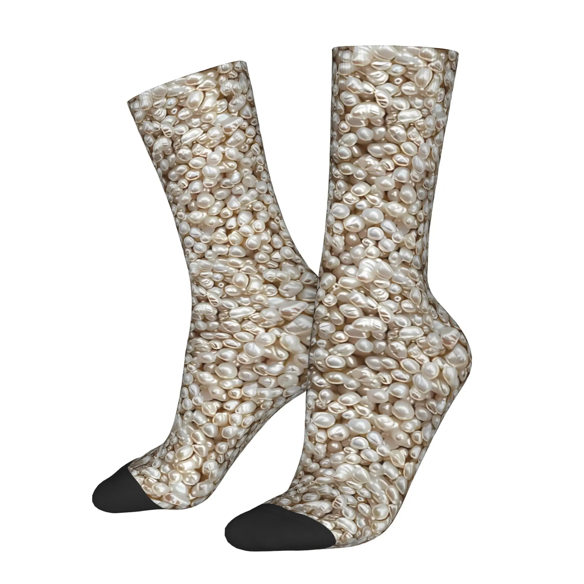 

Scattered River Pearl Beads Sock Printed Man Polyester Fashion