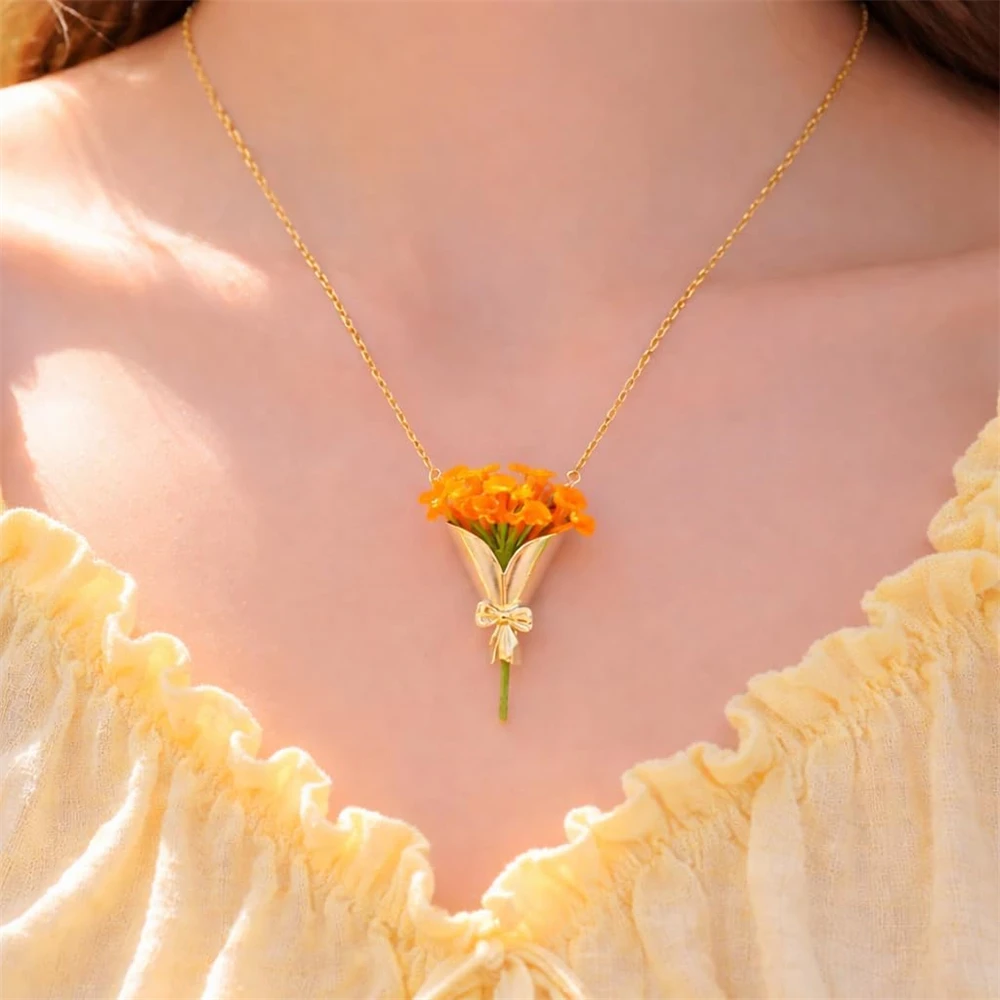 قلادة زهور إبداعية أنيقة متعدد - مراجعة Women Accessories Bouquet وسعره