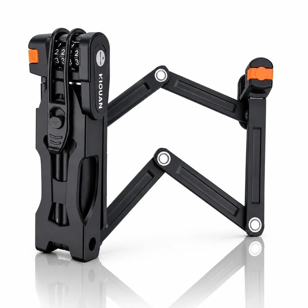 Durable 4 Digit Folding Bike Lock Black Portable 4 Digit Combination Lock Folded Keyless Combination Bike Lock Road Bikes