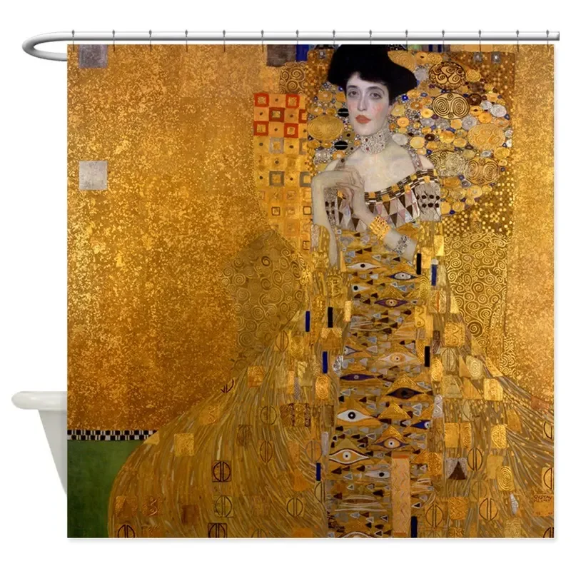 Design Adele Bloch Bauer By Klimt, Painting Decorative Fabric Shower Curtain