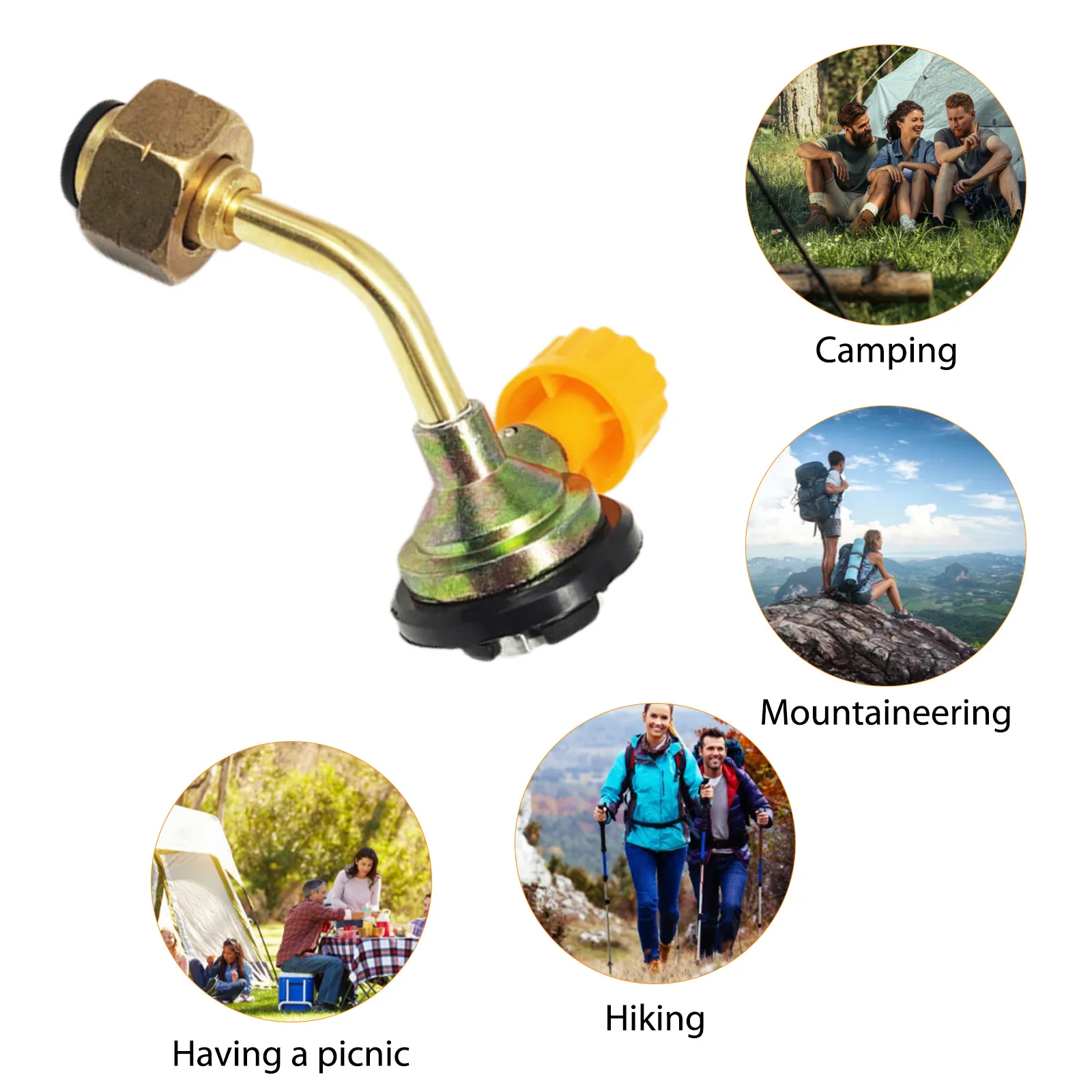 Long Gas Tank Inflation Valves Direct Connection Integrated Gas Stove Refill Adapter Gas Tank Inflation Adapters Outdoor Gadgets