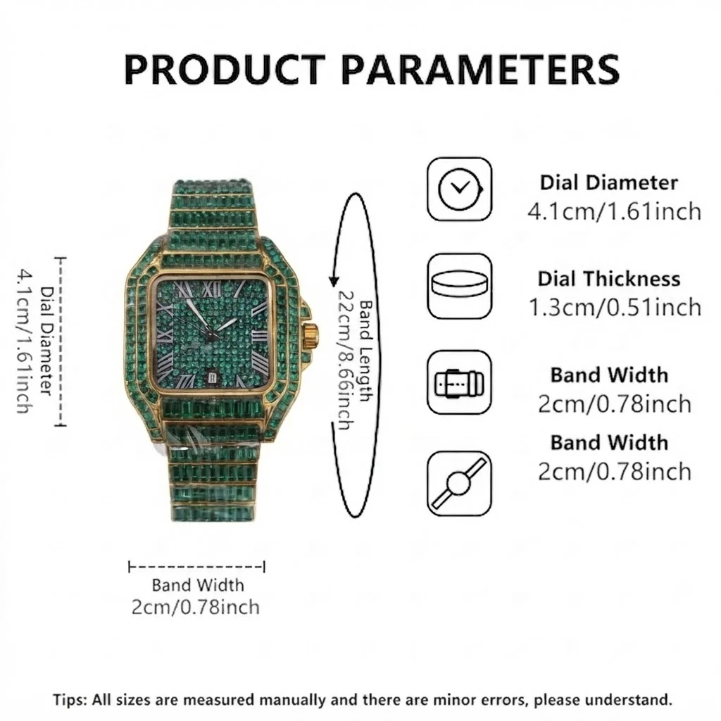 Men's quartz cool watch, three-dimensional design strap, street fashion style gift bracelet