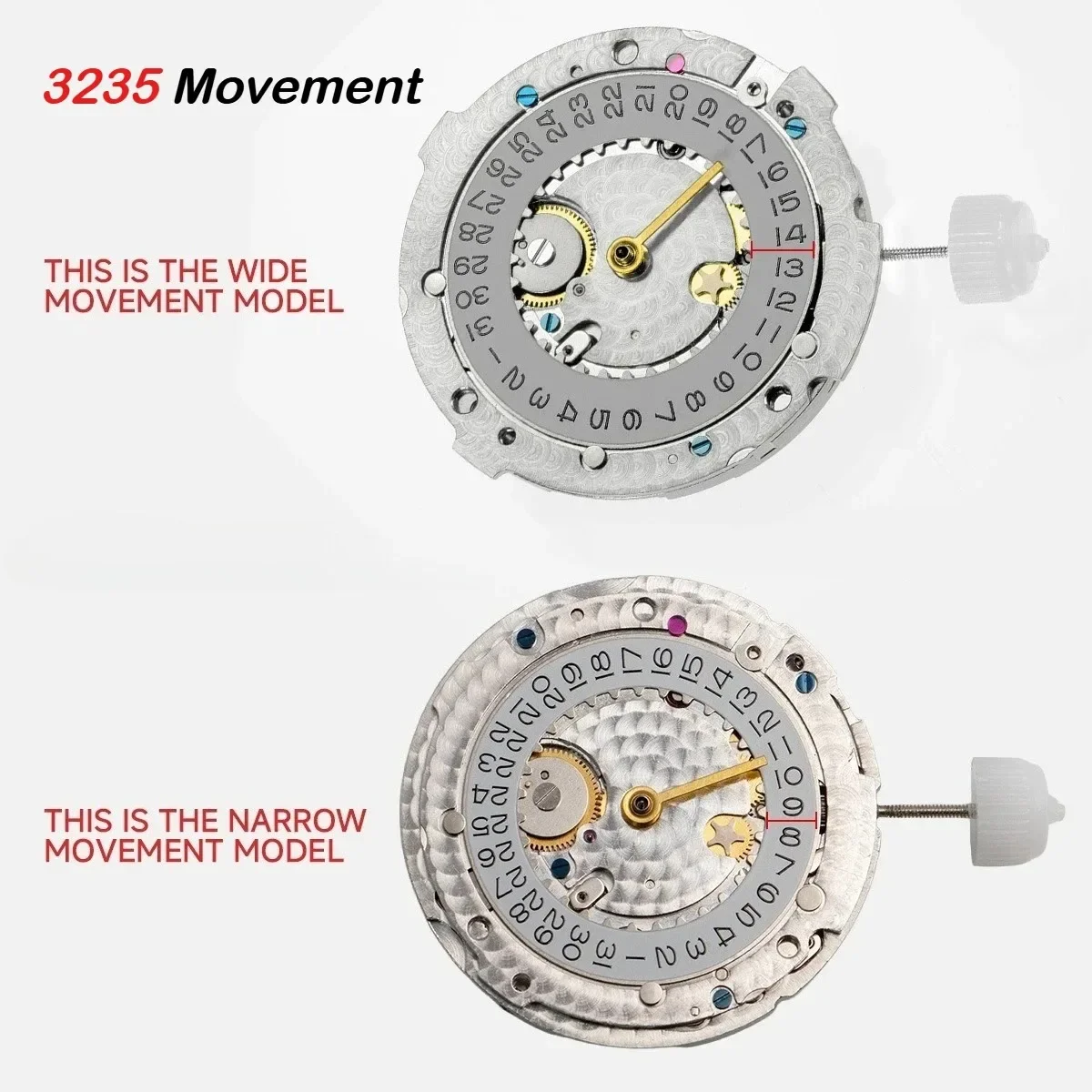 NFShanghai 3235 Mechanical Movement Engraved Automatic Mechanical Movement VR3235 Blue Balance Wheel SUB/DJ Movement