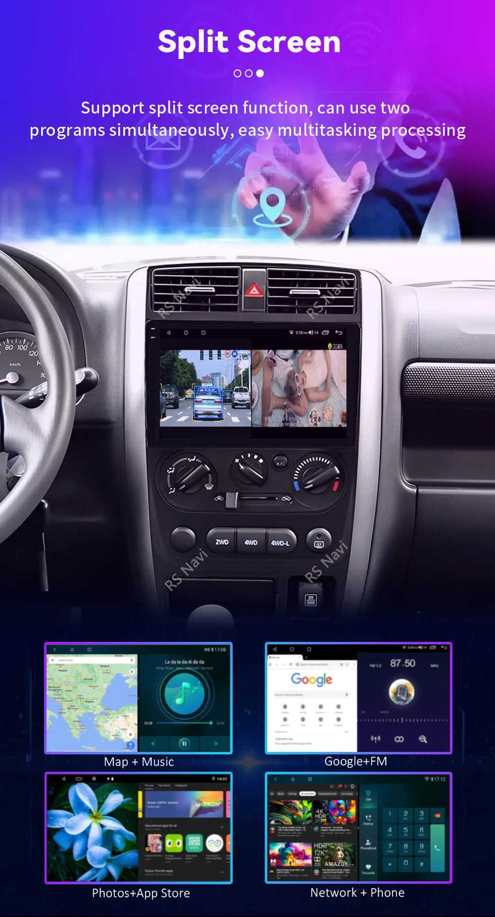 Android 16 Carplay Auto 2K Bildschirm Autoradio Multimedia Player für Suzuki Jimny 3 2005 - 2019 Autoradio GPS Stereo 2din Head Unit – Detail 14