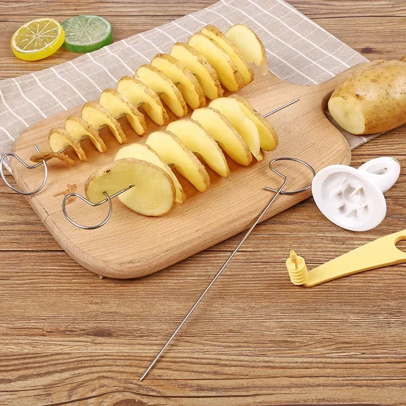 Vegetable Spiral Slicer Barbecue Appliances Whirlwind Potato Slicer Barbecue Potato Tower Manual Slicer