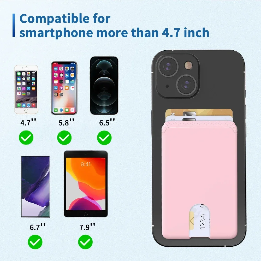3M Adhesive Silicone Phone Wallet - Fashion Minimalist Credit Card Holder Sticker Soft & Compatible for Phone Android & Samsung