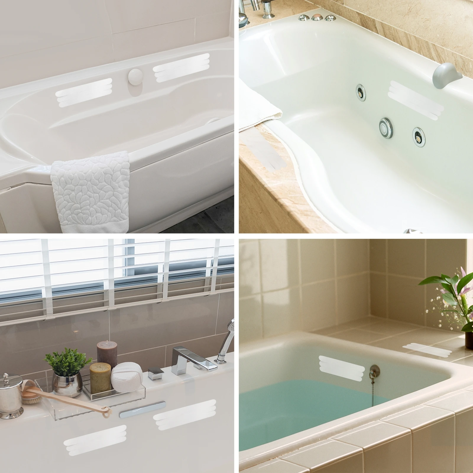 

6Pcs Non-Slip Strips Transparent Adhesive Bath Treads for Bathtubs Showers Stairs Floors Bathroom Use 2cm X 20cm