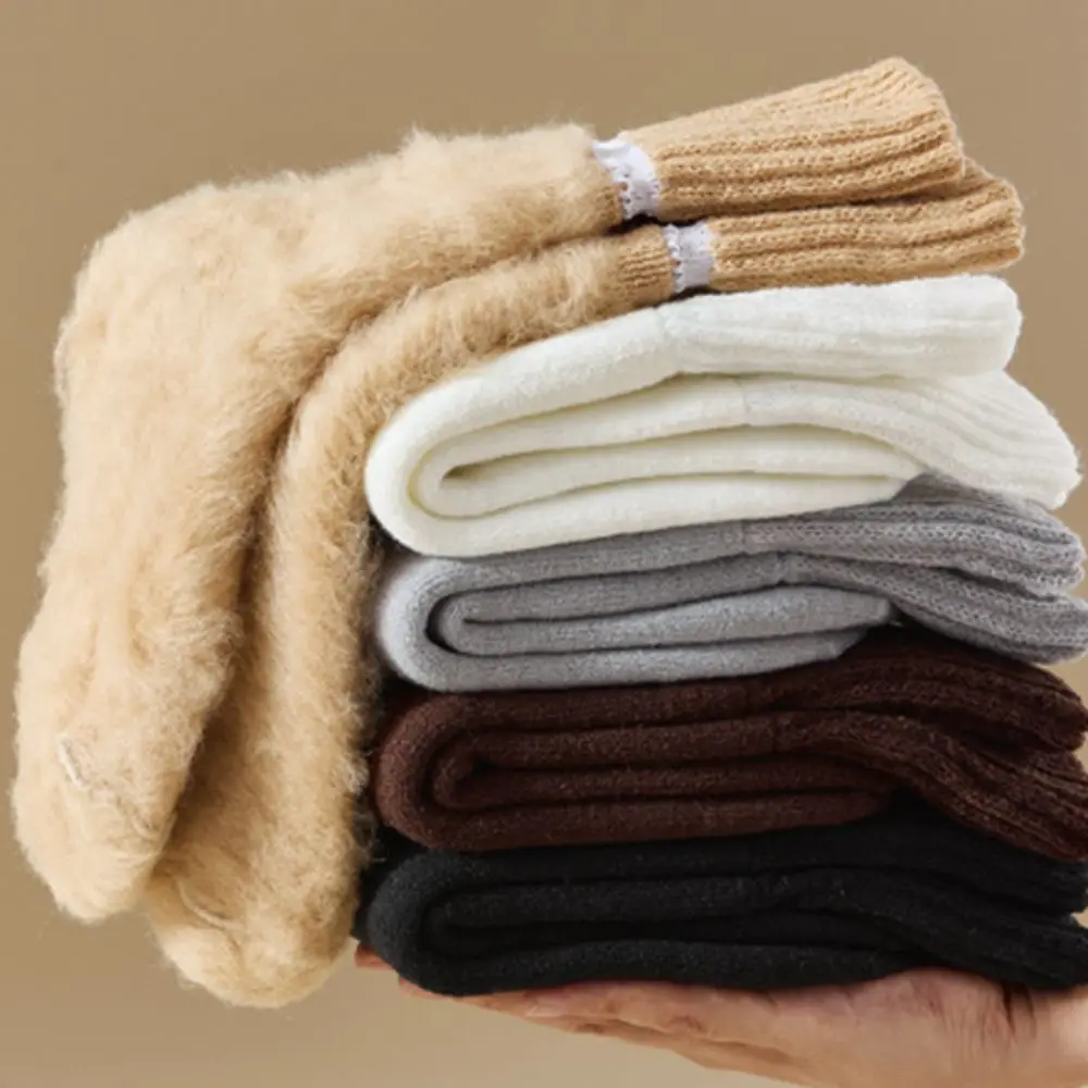 3Pairs الأساسية بسيطة رشاقته الجوارب الدافئة الخريف الشتاء أفخم الجوارب الصوفية الحرارية منتصف أنبوب الجوارب الكشمير الجوارب الرجال الخريف الشتاء