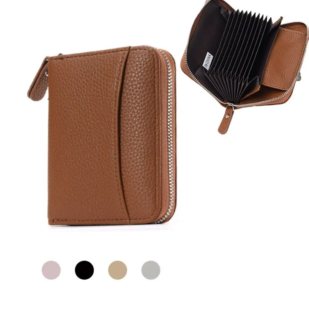 

Portable RFID Card Bag Large Capacity Waterproof Credit Card Holder PU Leather Lightweight Wallet for Women/Men