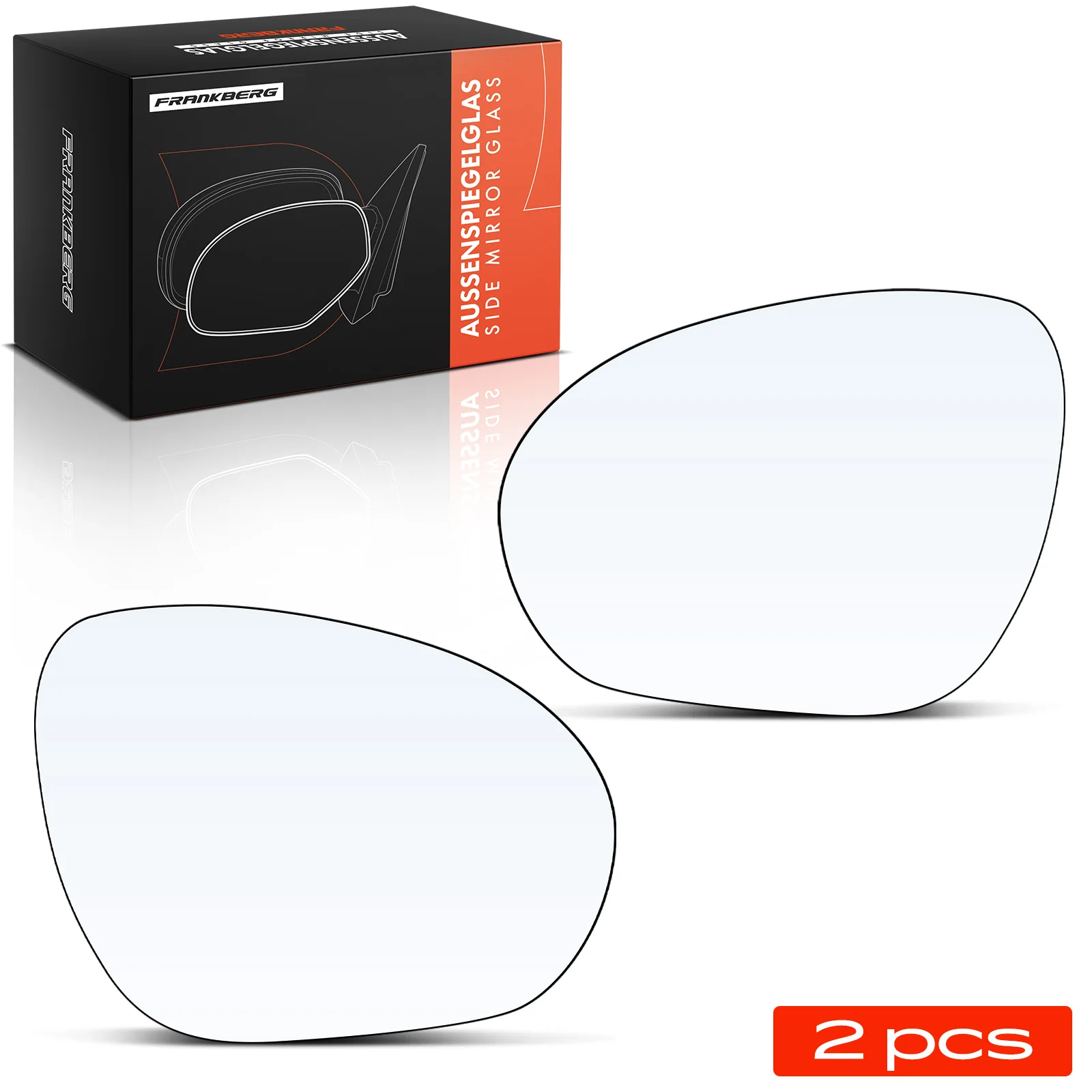 Frankberg 2x Spiegelglas Außenspiegel Vorne Links Rechts für Nissan Juke F15 2010-2015 963651KA1A 963661KA1A