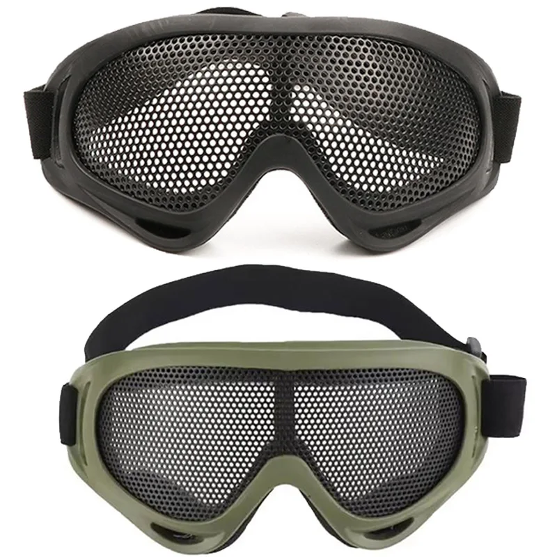

Outdoor Eye Protective Comfortable Airsoft Safety Tactical Glasses Anti Fog With Metal Mesh/PC Len For Paintball Hunting Goggles