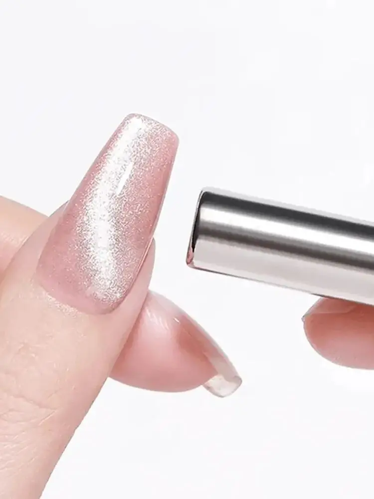 Magnes do zdobienia paznokci efektem kociego oka, cylindryczny magnes, szklane koraliki optyczne do paznokci, do żelu UV, do manicure, narzędzia do projektowania zdobień paznokci. — zdjęcie 2