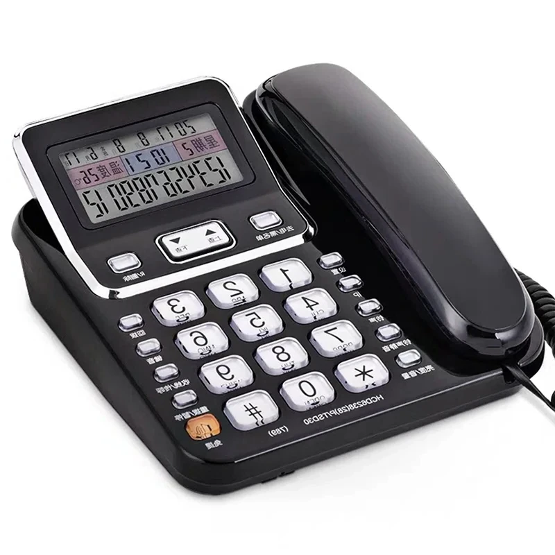 Corded Telephone with Speaker, Large Display & Buttons, Lightning Protection, Dual Interface,Desktop Landline Telephone for Home