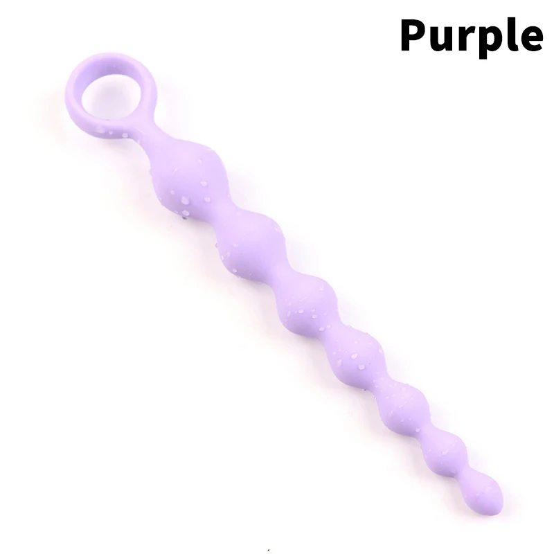 Hoyytu 7 Balls Silicone G-Spot Soft Anal Plug Anal Stimulation Pull Stimulating Butt Plugs Beads Bead Dildo Deep Anal Sex Toy_voghion.com