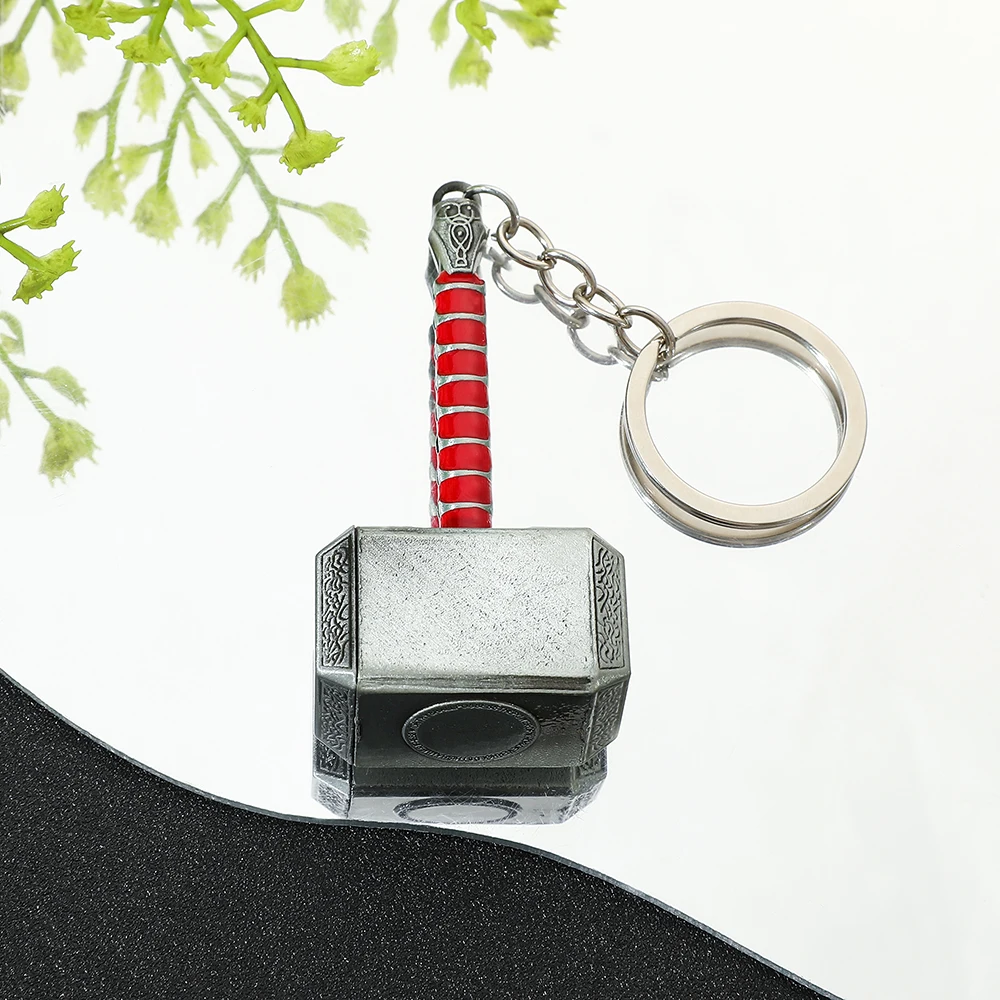 Trendiger Avengers Thor Mjolnir Schlüsselanhänger - Superhelden-Thor-Schlüsselhalter Rucksack-Accessoire für Filmfans Persönliches Geschenk – Detail 7