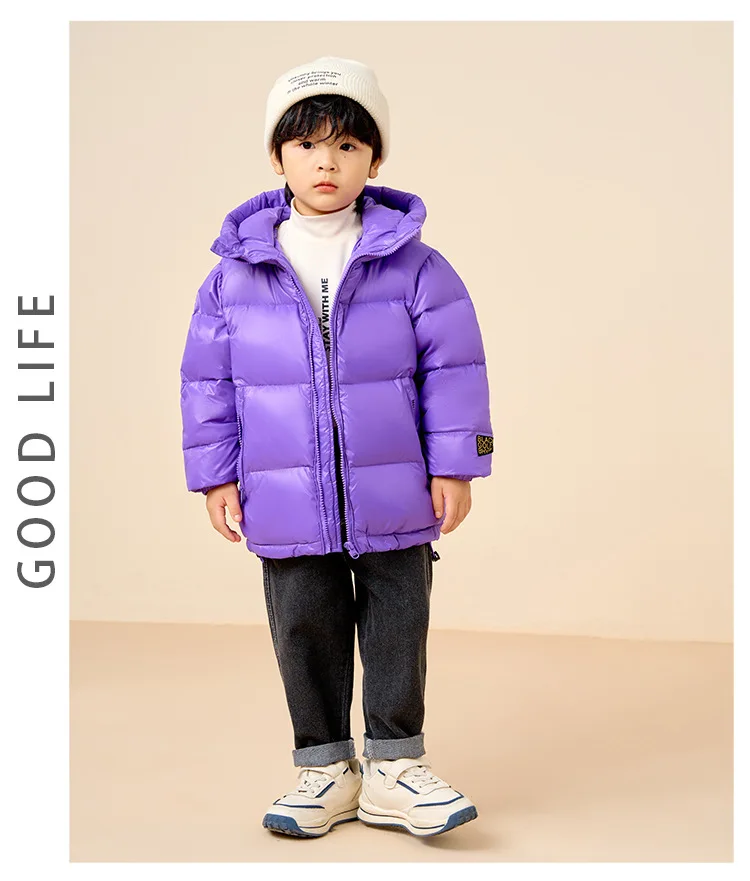 Herbst und Winter Neue Kinder-Daunenjacke Schwarz Gold Standard Eltern-Kind Weiße Entendaunen Verdickte Jacke für Jungen und Mädchen – Detail 17