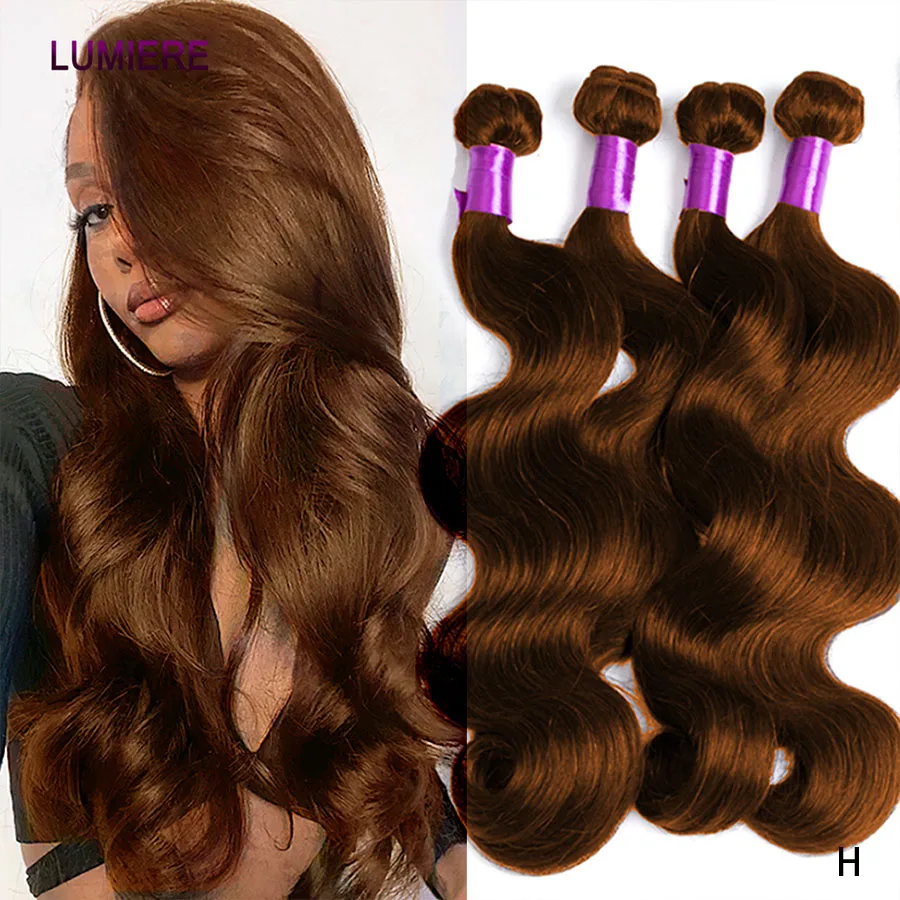 Chocolate Brown  Raw Virgin Body Wave Human Hair Bundles Deal Brazilian Hair Extensions On Sale Clearance 18A Ombre Highlight Ombre Honey Brown Colored Hair Bundles Deal aw Virgin Unprocessed Human Hair Bundle Deal Brazilian Hair Extensions On Sale Cleara