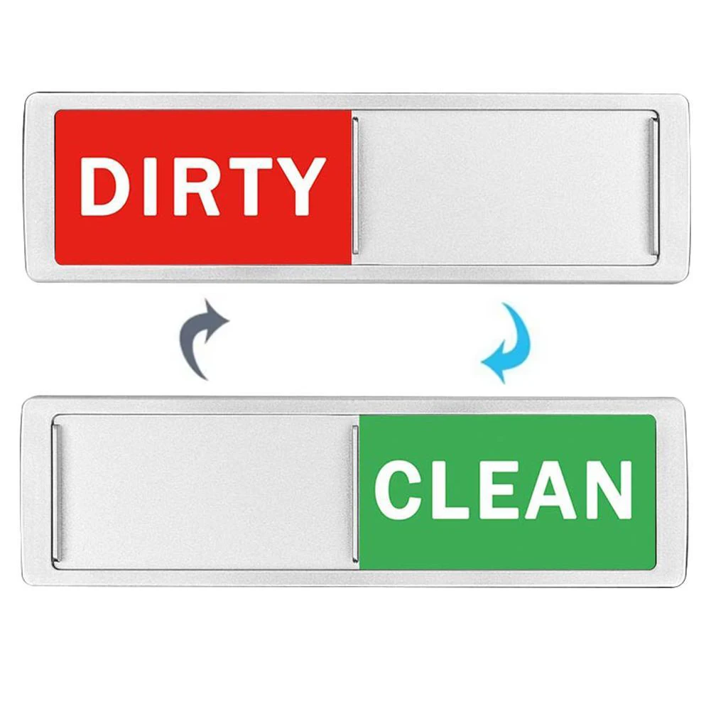 Clean Dirty Dishwasher Magnet Indicator Sign Easy To Read Slide Super Strong Magnet Sign Non-Scratch Large Text Kitchen Supplies