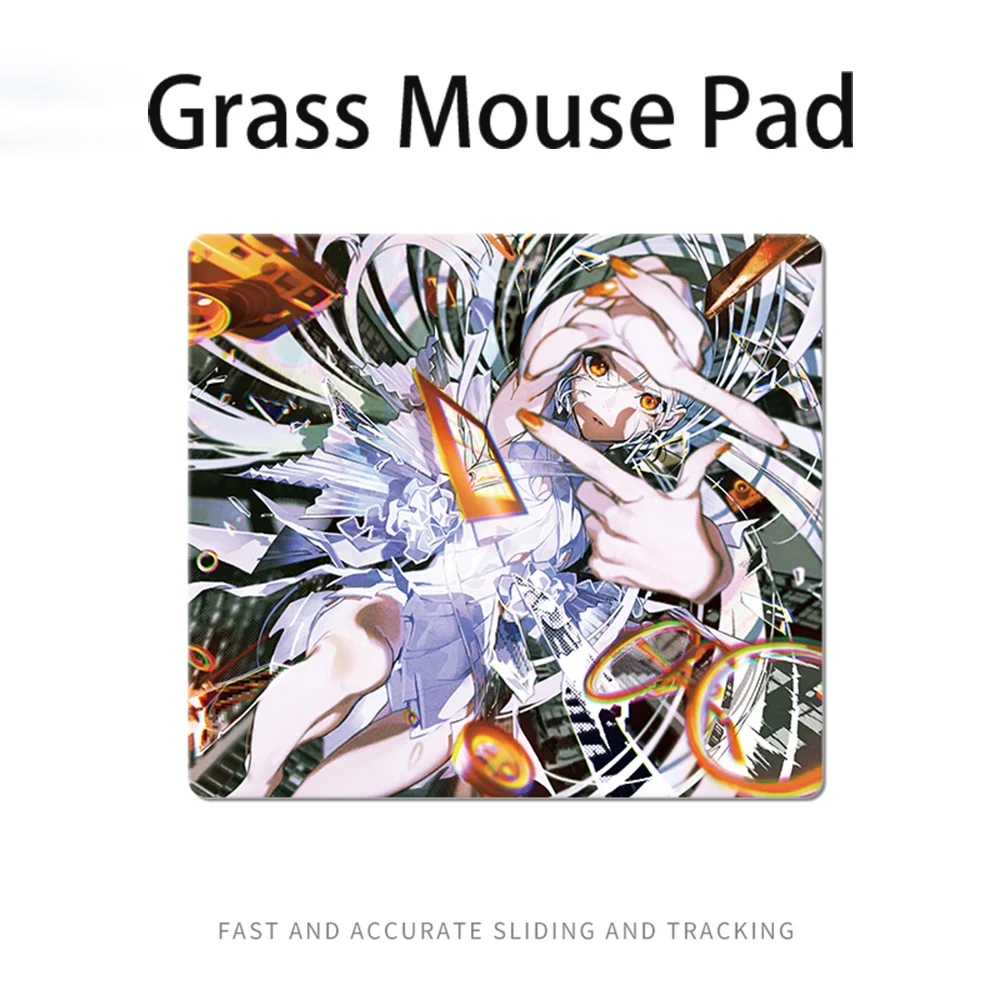 Game Girl Photovoltaic Glass Mouse Pad Tempered Upgrade Smooth FPS Game & Office  Anime Theme Game Specific MousePad Desk Mat