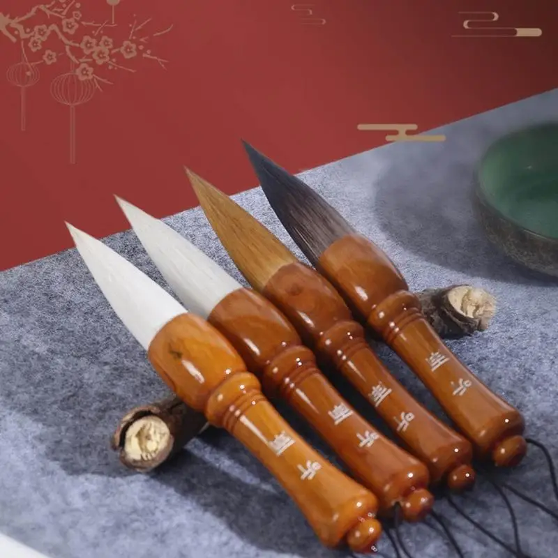 G8TA 중국 서예 브러시 쓰기 브러시 페인팅 브러시 호퍼 모양의 족제비 헤어 브러시 연습을위한 중국 서예