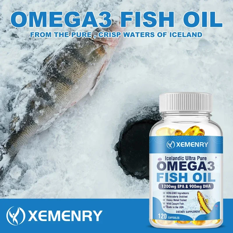 Omega 3 Fish Oil | High EPA 1200MG + DHA 900mg Triple Strength Capsules | Helps with Joints Skin Immune Support Nutraceutical