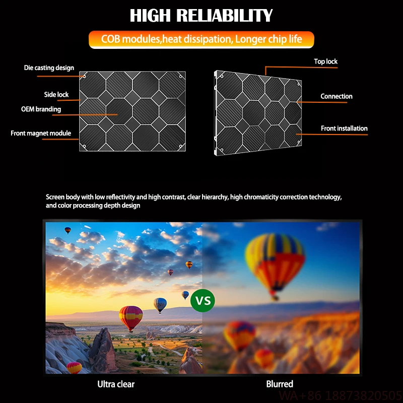 LED-Anzeige, energiesparend, kleiner Spitch P1.25 P1.538 P1.86 P2 P2.5 Vollfarbe, 640 x 480 mm, Schrankgröße, Videowand für den Innenbereich