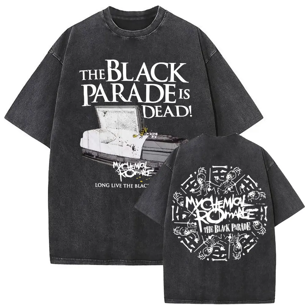 

Washed Vintage Rock Band My Chemical Romance Long Live The Black Parade Graphic T Shirt Men Women Oversized Punk Emo T-shirts