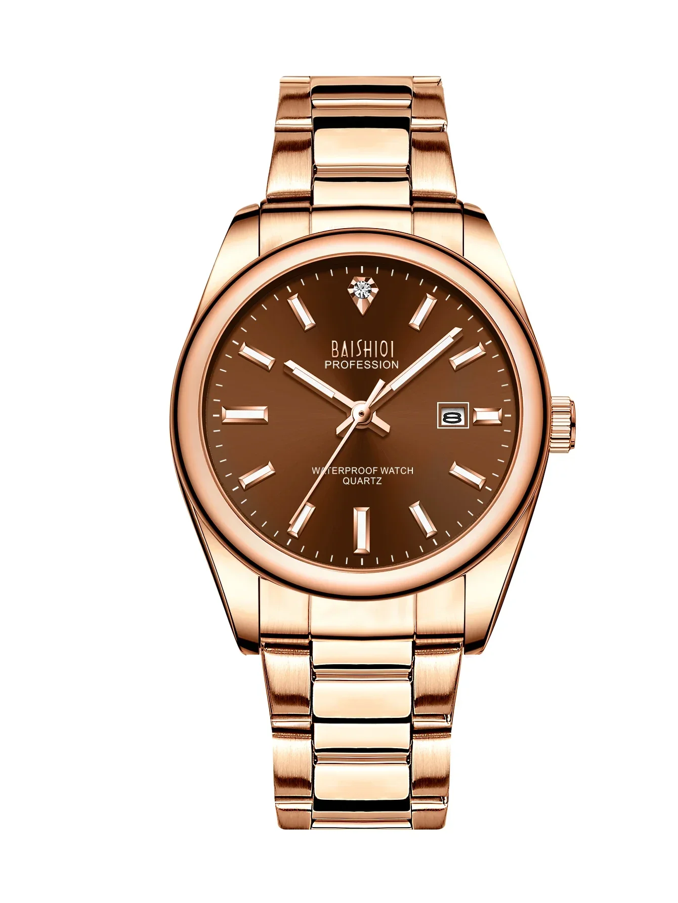 

BIDEN Women's Fashionable and Minimalist Watch High-quality Quartz Stainless Steel Strap Date Luminous Hands 3ATM Waterproof