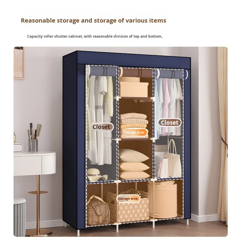 متعددة الوظائف الحديثة بالجملة تصدير تجميعها غير المنسوجة الصلب الإطار خزانة قابلة للطي سعة كبيرة بسيطة قابل للتعديل #2