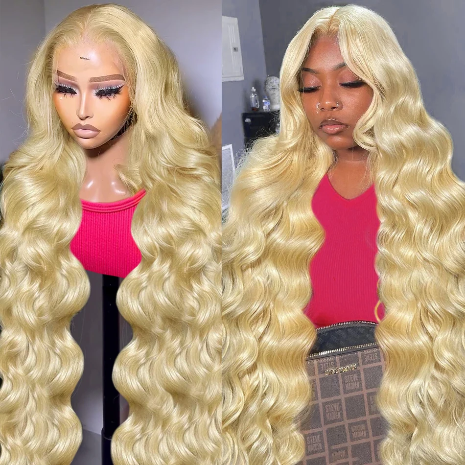 210 Density 30 34 Inch 613 Blonde Body Wave 13x6 Lace Front Wigs Human Hair Brazilian Colored 13x4 Lace Frontal Wig For Women