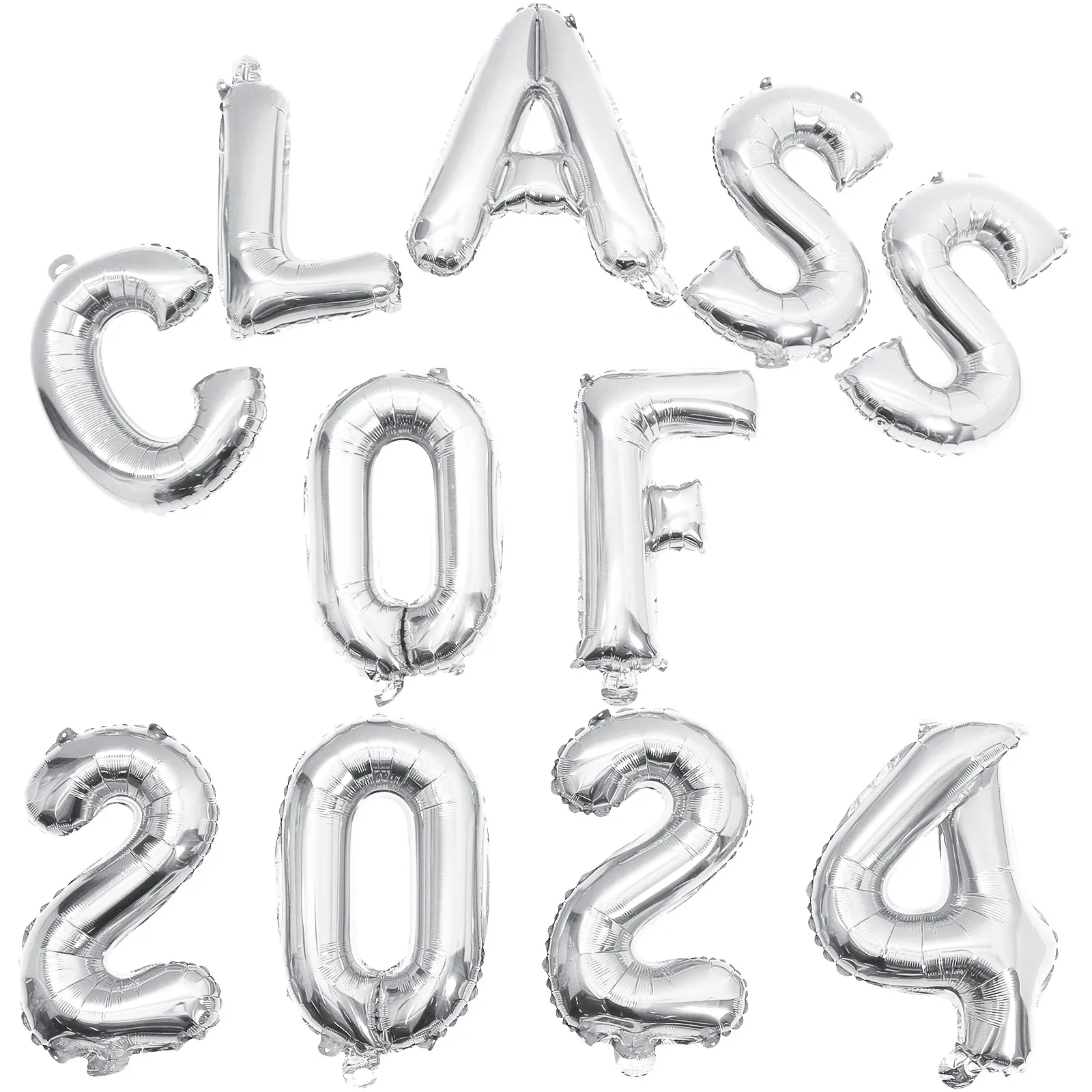 

Heart-shaped Party Balloon Set Student Silver Balloons School Aluminum Film Back to Graduations