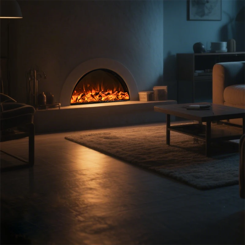 

Современный 2D электрический камин настенный металлический вставка с дистанционным управлением декоративный туман пламя для внутреннего использования для квартиры спальни