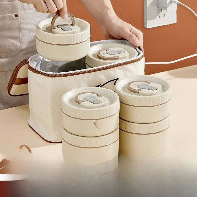 

Stainless steel thermal insulation lunch box can be plugged in for office workers to heat the students. Portable students