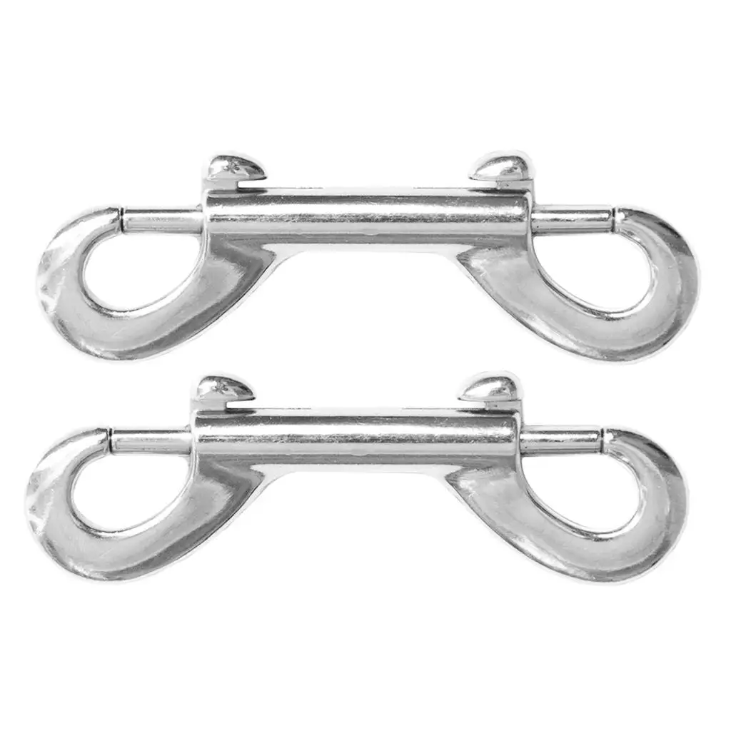 2x Double End Snap Hooks Clips Carabiner for Keyring Water Bucket Leash