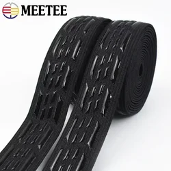 Fascia elastica nera in silicone antiscivolo Meetee da 1/2 metro per cintura sportiva Nastro elasticizzato Abbigliamento da esterno fai da te Materiale da cucire