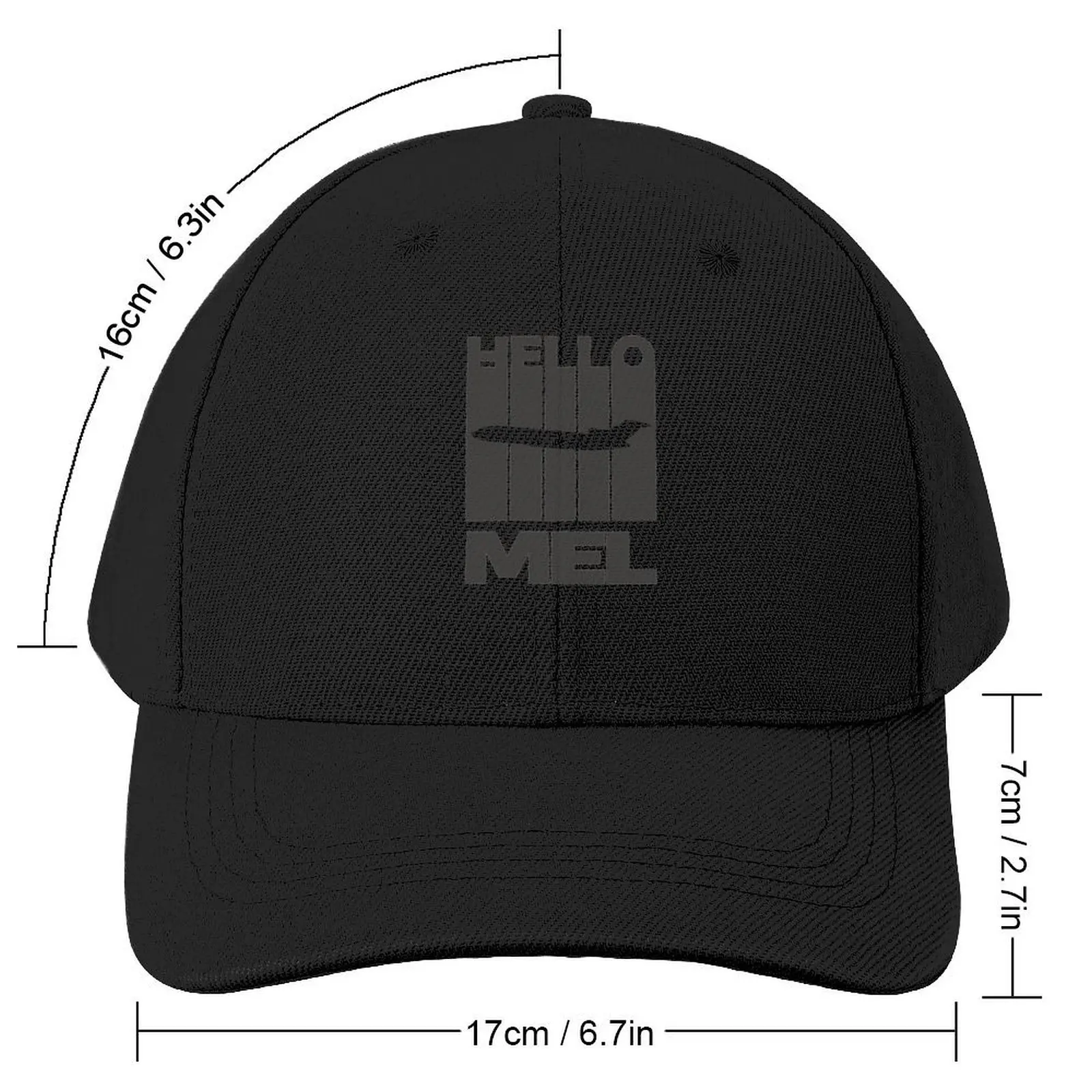 Hello MEL Melbourne Tullamarine Victoria Australia Baseball Cap Custom Cap Men's Caps Women's