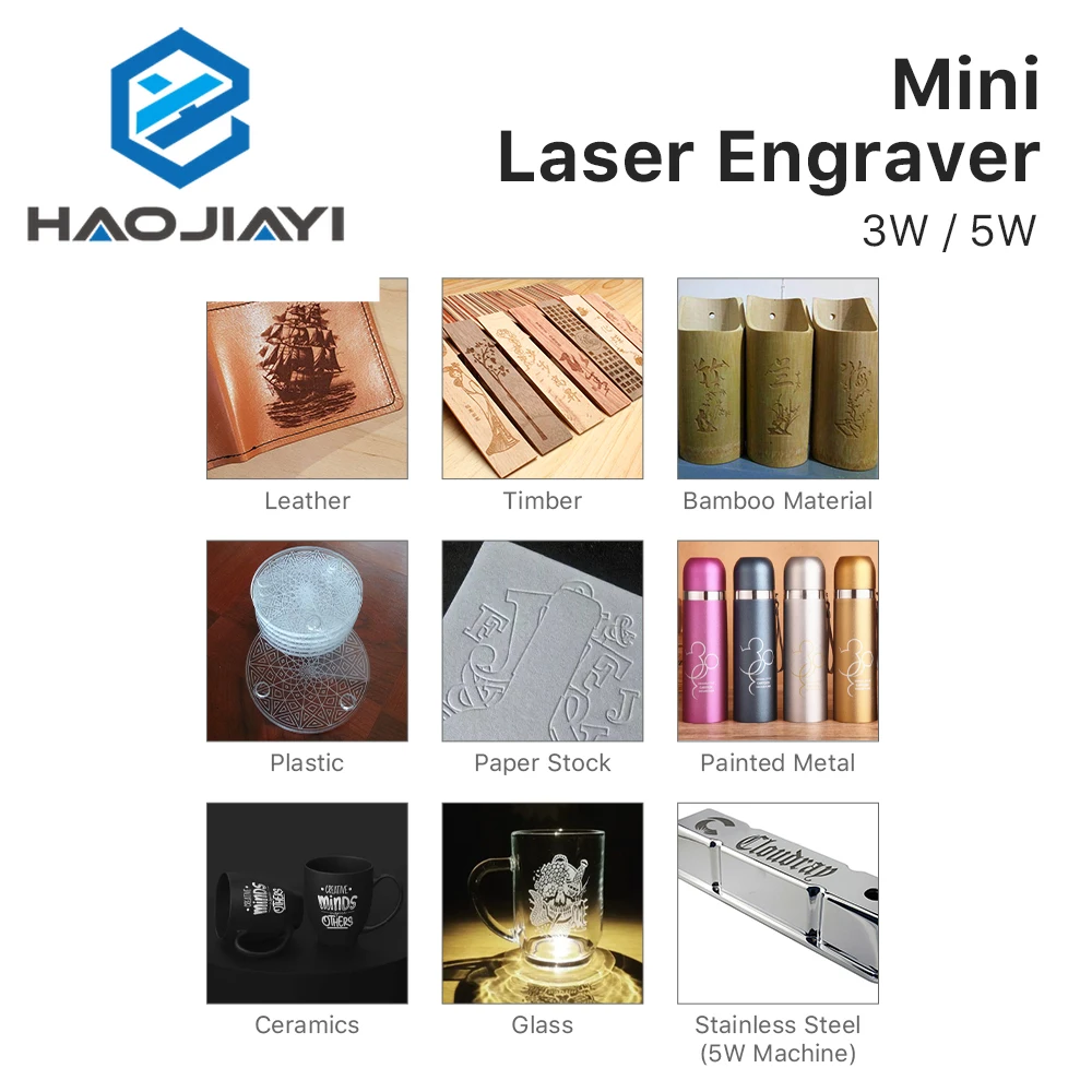 MINI Laser Engraver CNC DIY Laser Engraving Machine 5000mw Fast Mini Logo Mark Printer Cutter Woodworking Wood Plastic