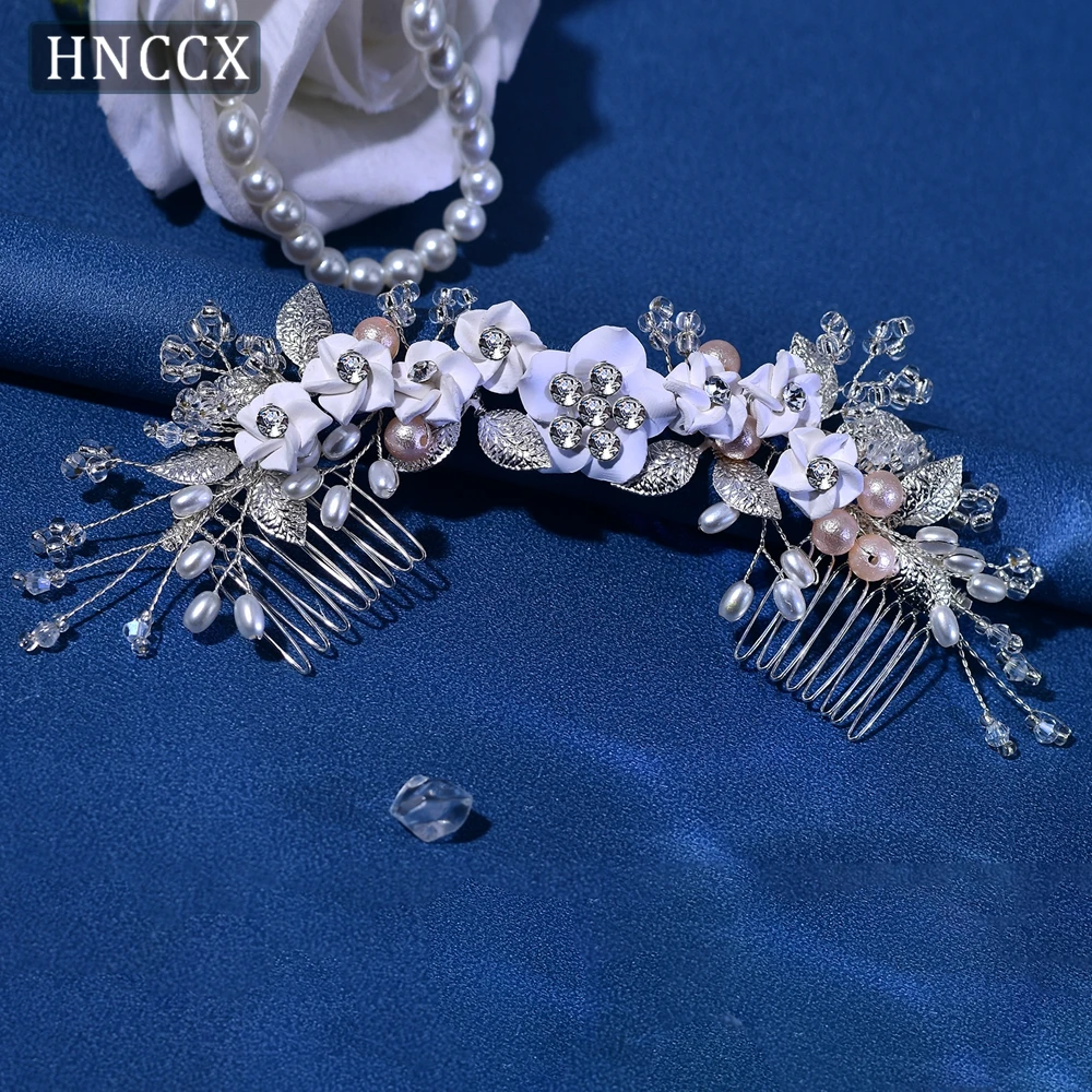 HNCCX Wedding Flower Hairpin Headwear Bridal Combs Women Hair Accessories Bride Headdress Party Princess Side Hair Clip CP337