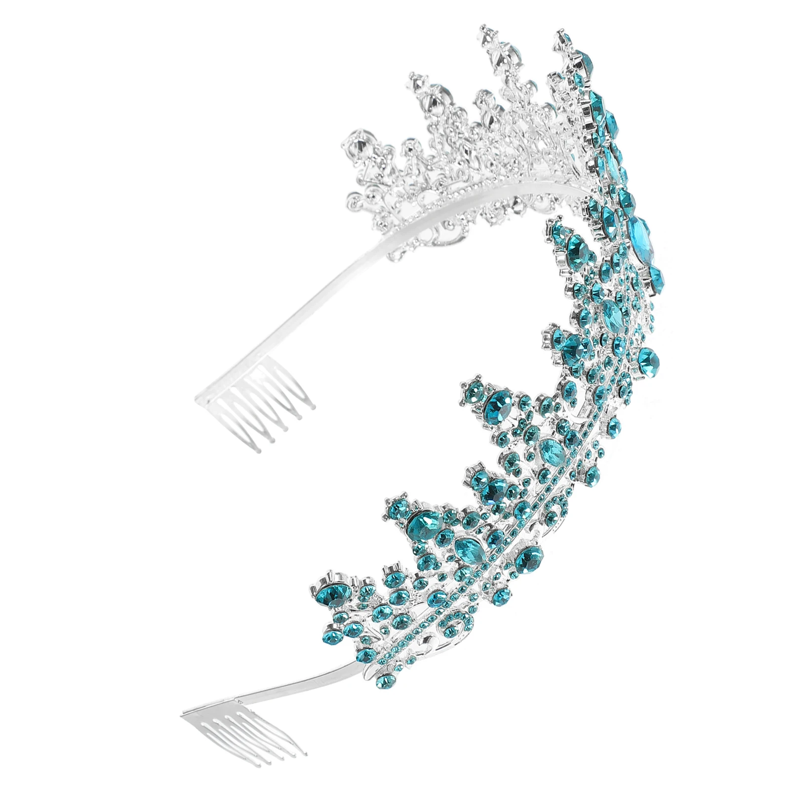 

Crown Headband Hair Accessories Decorative Blue Silver Rhinestone Matching Hair Headbands For Women Decorations Fashion