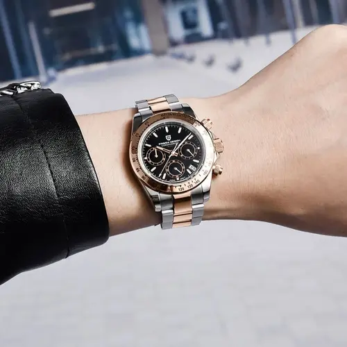 Imagen 2 del producto PAGANI DESIGN-reloj analógico de cuarzo para hombre, accesorio de pulsera de cuarzo resistente al agua con cronógrafo, complemento masculino con esfera de marca de lujo deportivo de cristal de zafiro, movimiento VK63, 100M