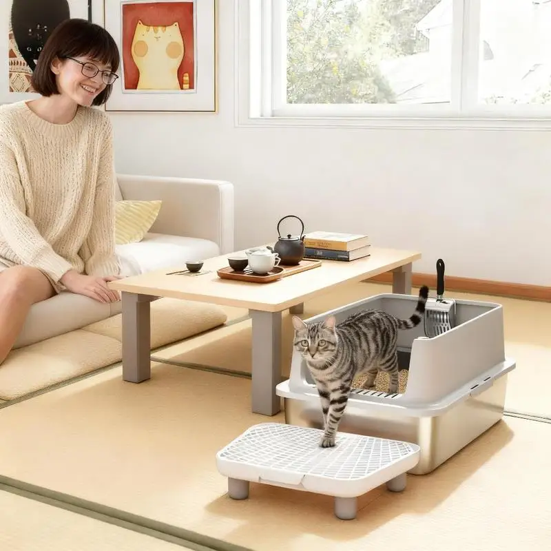 

Совок для кошачьего туалета из нержавеющей стали для легкой очистки и контроля запаха